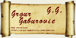 Grgur Gaburović vizit kartica